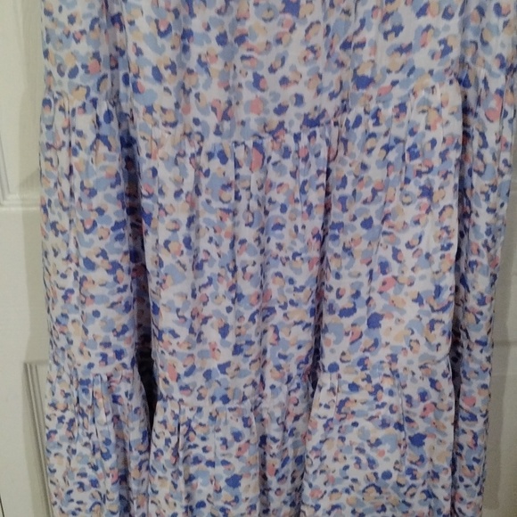 Print ruffle sleeve sun Dress smocked top Tier dress Size 14 Nanette lepore - Picture 4 of 8